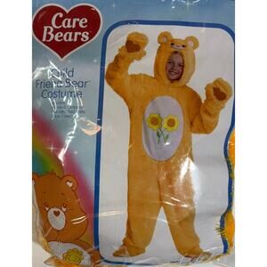 Care Bears Child Friend Bear Costume Yellow Hooded Size Small NO SHOE COVERS